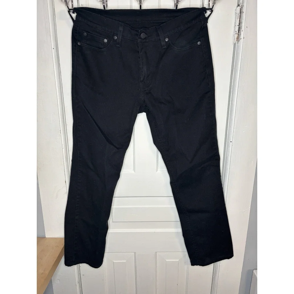 Levi's Men's Reg. Fit Straight Black Denim Jeans Stretch Dark Wash Classic 30x30